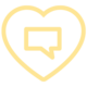 Icon: Herz mit einer Sprechblase in der Mitte
